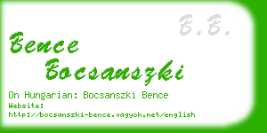 bence bocsanszki business card